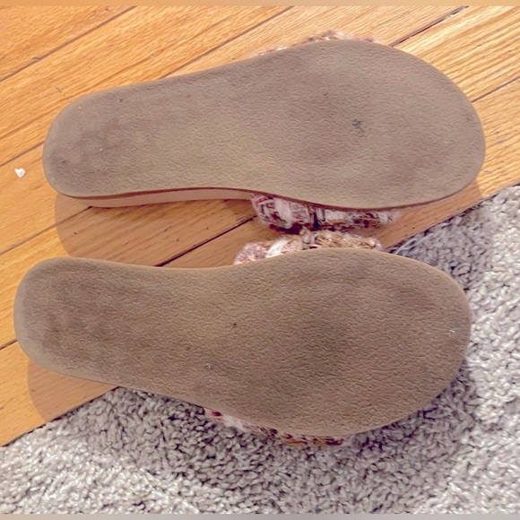 Steve Madden Delay Oversized chain link slides sandals-pink tweed women size 10 - Picture 12 of 13